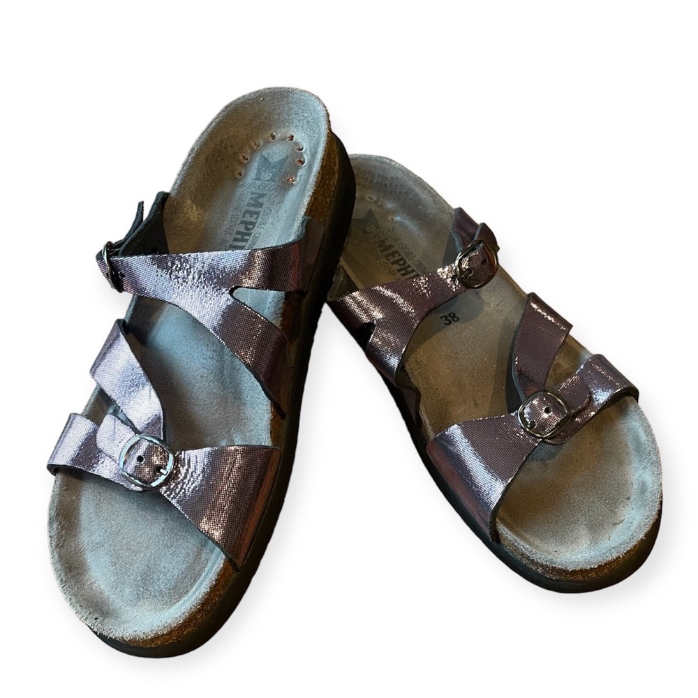 Mephisto women’s lavender purple metallic sandals size 38